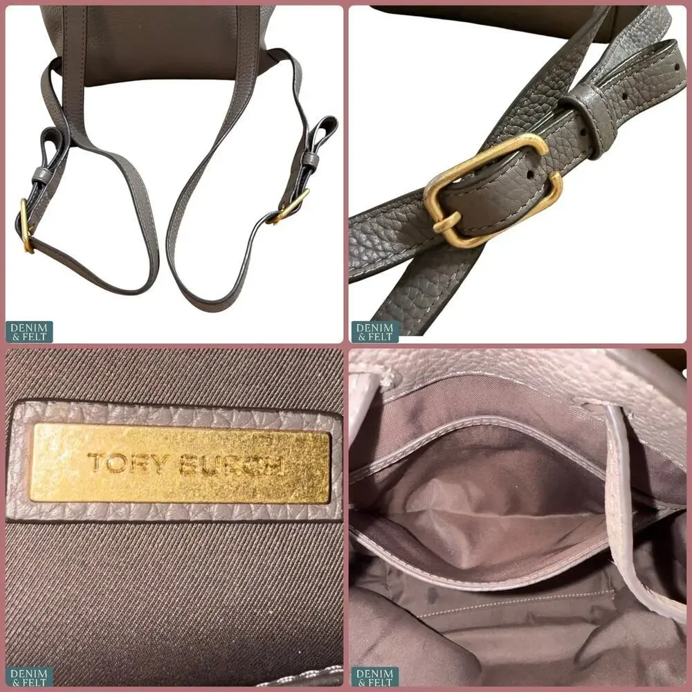 Tory Burch Sand McGraw Leather Backpack w/‎ Tassel Detail, Adjustable Straps